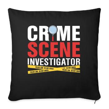Crime Scene Investigator Funny Forensic Evidence - Sofa pillowcase 17,3'' x 17,3'' (45 x 45 cm) - black - Front