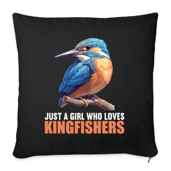 Kingfishers Kingfisher - Sofa pillowcase 17,3'' x 17,3'' (45 x 45 cm) - black - Front