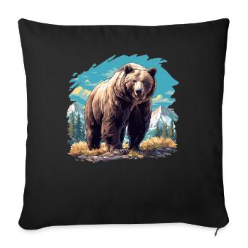Ours Kodiak Ours Kodiak - Housse de coussin décorative 45 x 45 cm - noir - Devant