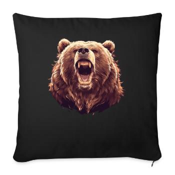 Ours Kodiak Ours Kodiak - Housse de coussin décorative 45 x 45 cm - noir - Devant