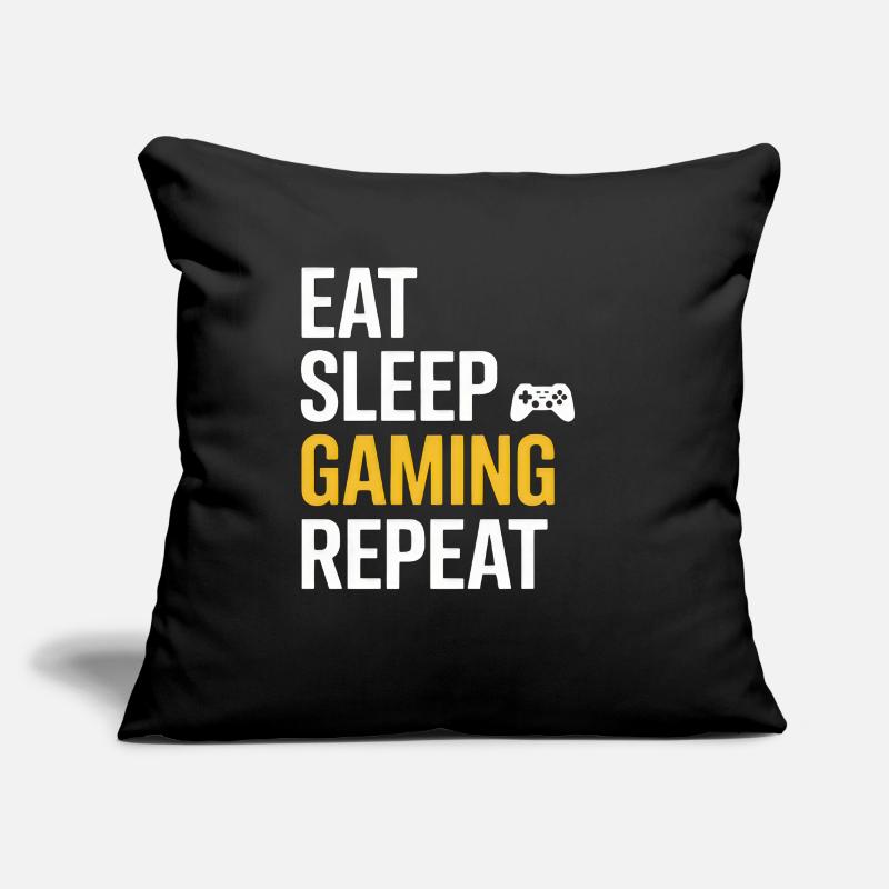 Manger dormir jeu répéter Housse de coussin décorative 45 x 45 cm