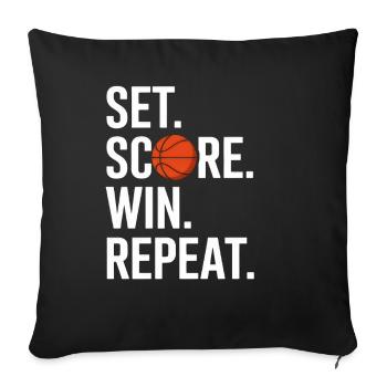 Définir le score Gagner Répéter - Housse de coussin décorative 45 x 45 cm - noir - Devant