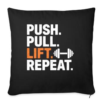 Push Pull Lift Repeat - Sofa pillowcase 17,3'' x 17,3'' (45 x 45 cm) - black - Front