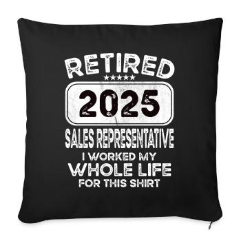 Retired Sales representative 2025 - Sofa pillowcase 17,3'' x 17,3'' (45 x 45 cm) - black - Front
