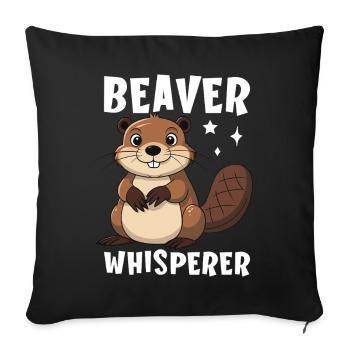 Beaver Whisperer - Sofakissenbezug 45 x 45 cm - Schwarz - Vorne