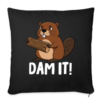 Dam It - Sofa pillowcase 17,3'' x 17,3'' (45 x 45 cm) - black - Front
