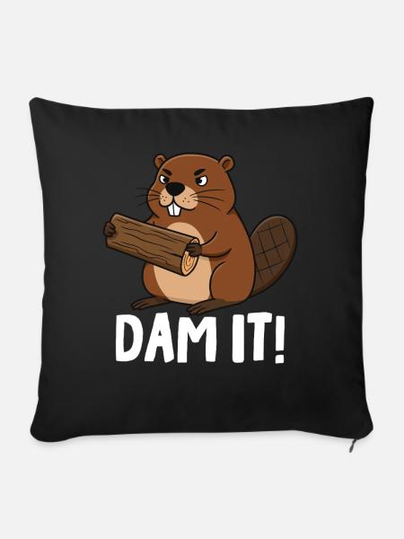Dam It - Sofakissenbezug 45 x 45 cm - Schwarz