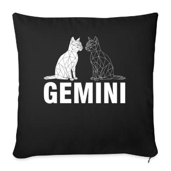 Gémeaux - Housse de coussin décorative 45 x 45 cm - noir - Devant