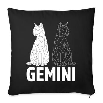 Gémeaux - Housse de coussin décorative 45 x 45 cm - noir - Devant