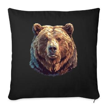 Ours Kodiak Ours Kodiak - Housse de coussin décorative 45 x 45 cm - noir - Devant