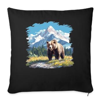 Ours Kodiak Ours Kodiak - Housse de coussin décorative 45 x 45 cm - noir - Devant