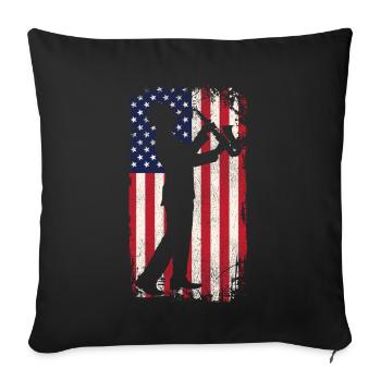Saxophones American Flag - Sofa pillowcase 17,3'' x 17,3'' (45 x 45 cm) - black - Front