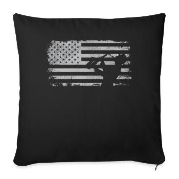 Saxophones American Flag - Sofa pillowcase 17,3'' x 17,3'' (45 x 45 cm) - black - Front