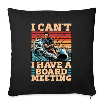 Kitesurf Je ne peux pas J’ai une planche Sports nautiques - Housse de coussin décorative 45 x 45 cm - noir - Devant