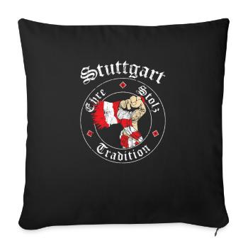 Stuttgart Ehre Stolz Tradition No II - Sofakissenbezug 45 x 45 cm - Schwarz - Vorne