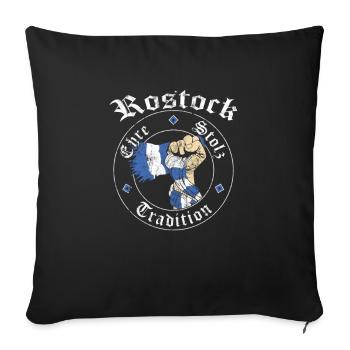 Rostock Ehre Stolz Tradition No II - Sofakissenbezug 45 x 45 cm - Schwarz - Vorne