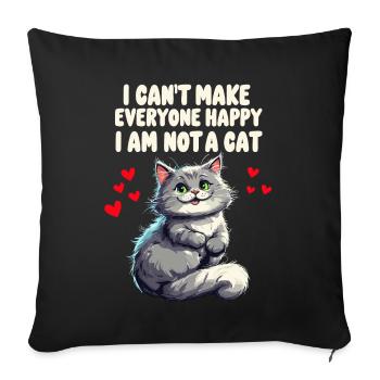 Chat Bonne Saint-Valentin Anniversaire Chat Personne - Housse de coussin décorative 45 x 45 cm - noir - Devant