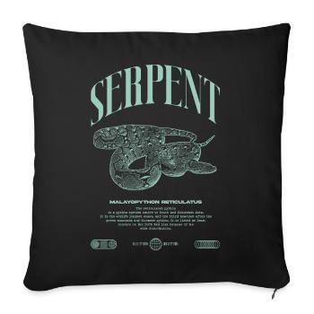 Gardien de reptiles python réticulé Streetwear - Housse de coussin décorative 45 x 45 cm - noir - Devant