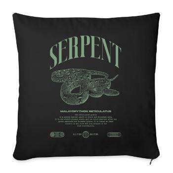 Gardien de reptiles python réticulé Streetwear - Housse de coussin décorative 45 x 45 cm - noir - Devant