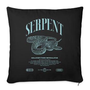 Gardien de reptiles python réticulé Streetwear - Housse de coussin décorative 45 x 45 cm - noir - Devant