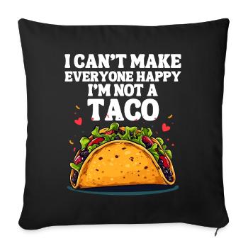 Taco Mexico Salsa Delicious Fast Food Happy Tortilla - Sofa pillowcase 17,3'' x 17,3'' (45 x 45 cm) - black - Front