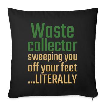 Collecteur de déchets Saint-Valentin Vous balaie - Housse de coussin décorative 45 x 45 cm - noir - Devant