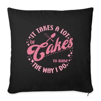Cake Baker Lot De Gâteaux À Cuire Je Fais Cupcake - Housse de coussin décorative 45 x 45 cm - noir - Devant