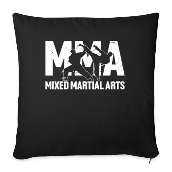 MMA Kämpfer Grappling Kampfsport Mixed Martial - Sofakissenbezug 45 x 45 cm - Schwarz - Vorne