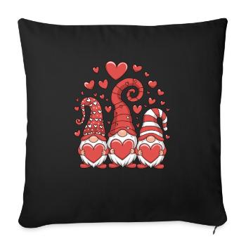 Love Gnomes - Sofa pillowcase 17,3'' x 17,3'' (45 x 45 cm) - black - Front