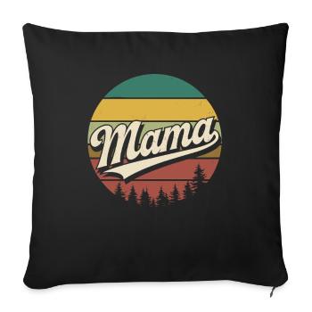 Mama Retro Sunset Logo - Sofa pillowcase 17,3'' x 17,3'' (45 x 45 cm) - black - Front