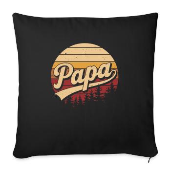 Papa Retro Sunset Logo - Housse de coussin décorative 45 x 45 cm - noir - Devant