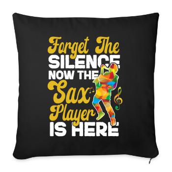 Saxophones Forget The Silence Now - Sofa pillowcase 17,3'' x 17,3'' (45 x 45 cm) - black - Front