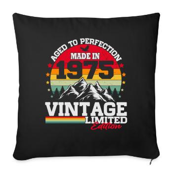 Born in 1975 Vintage Birthday Gift - Sofa pillowcase 17,3'' x 17,3'' (45 x 45 cm) - black - Front