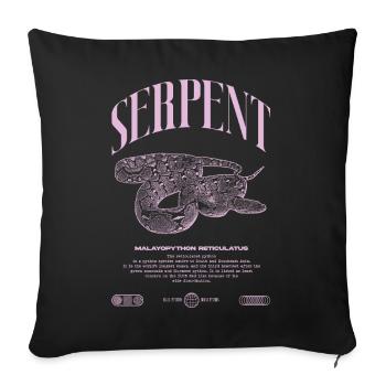 Gardien de reptiles python réticulé Streetwear - Housse de coussin décorative 45 x 45 cm - noir - Devant