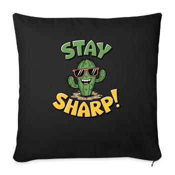 Stay Sharp Cactus - Sofa pillowcase 17,3'' x 17,3'' (45 x 45 cm) - black - Front
