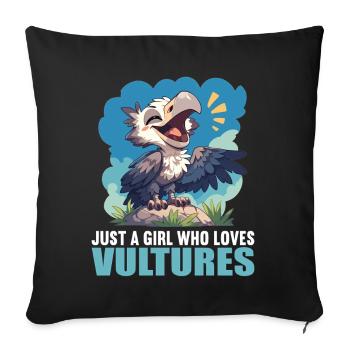 Vulture Geier - Housse de coussin décorative 45 x 45 cm - noir - Devant