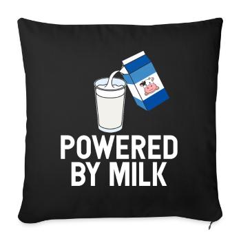 Powered By Milk Legen Diary Funny Fresh Organic - Sofa pillowcase 17,3'' x 17,3'' (45 x 45 cm) - black - Front
