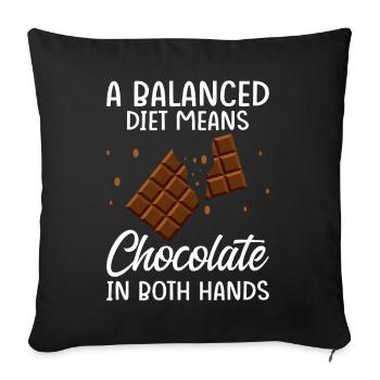 Drôle de chocolat diète Choco Candy Sweet Tooth - Housse de coussin décorative 45 x 45 cm - noir - Devant