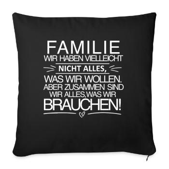 Family - Together we are everything - Sofa pillowcase 17,3'' x 17,3'' (45 x 45 cm) - black - Front