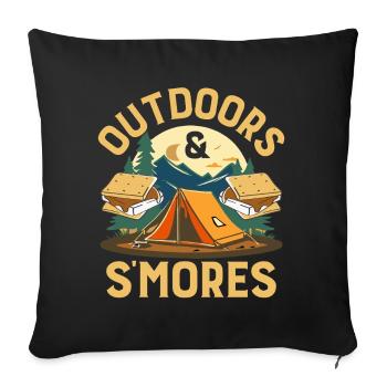 Funny Smores Graham Crackers Camping Groupe Câlin - Housse de coussin décorative 45 x 45 cm - noir - Devant