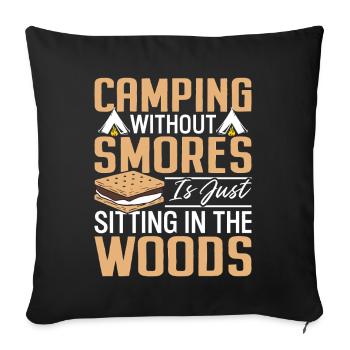 Lustige Camping Smores Graham Cracker Marshmallow - Sofakissenbezug 45 x 45 cm - Schwarz - Vorne