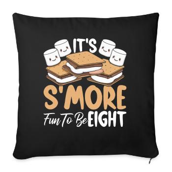 Smore Anniversaire Drôle 8e anniversaire Guimauve - Housse de coussin décorative 45 x 45 cm - noir - Devant