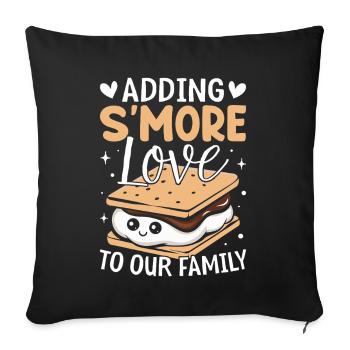 Ajouter S’more Love à notre guimauve familiale - Housse de coussin décorative 45 x 45 cm - noir - Devant