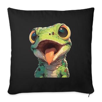 Lizards Lizard - Sofa pillowcase 17,3'' x 17,3'' (45 x 45 cm) - black - Front