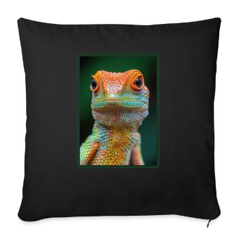 Eidechsen Eidechse - Sofakissenbezug 45 x 45 cm - Schwarz - Vorne