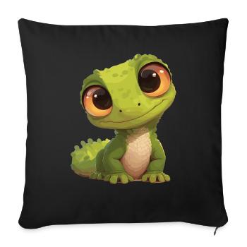 Lizards Lizard - Sofa pillowcase 17,3'' x 17,3'' (45 x 45 cm) - black - Front