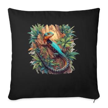 Lizards Lizard - Sofa pillowcase 17,3'' x 17,3'' (45 x 45 cm) - black - Front