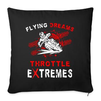 Dirtbike Rider Flying Dreams MX Motocross - Sofa pillowcase 17,3'' x 17,3'' (45 x 45 cm) - black - Front