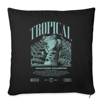 Grenouille arboricole aux yeux rouges Amphibien de la forêt tropicale - Housse de coussin décorative 45 x 45 cm - noir - Devant