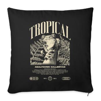 Grenouille arboricole aux yeux rouges Amphibien de la forêt tropicale - Housse de coussin décorative 45 x 45 cm - noir - Devant